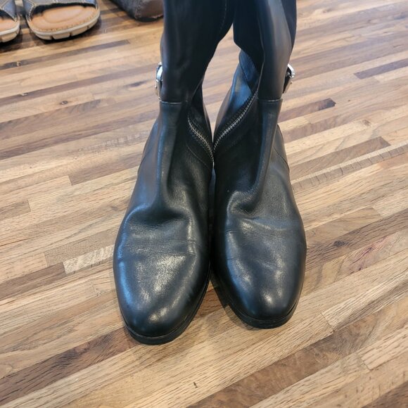 MICHAEL KORS Hamilton Stretch Leather Boots Size 6M Tall Riding Zip - Picture 6 of 16